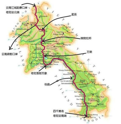 老挝自驾游路线图